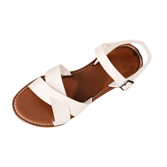 VEKDONE Fashion Sandals for Women Women's Fashion Casual Summer New Beach Open Toe Buckle Flat Sandals