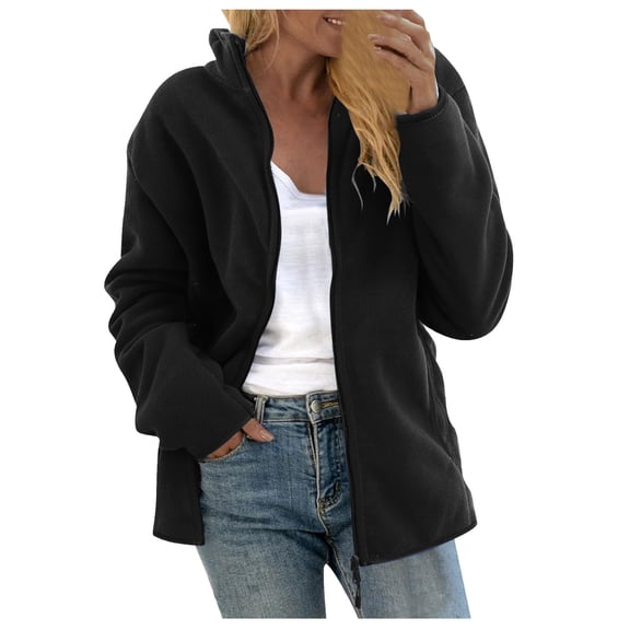 VEKDONE Fleece Jacket Women Plus Size Zip up Hoodie Jackets Fuzzy Sherpa Coats Casual Soft Comfy Winter Warm Outwear with Pocket