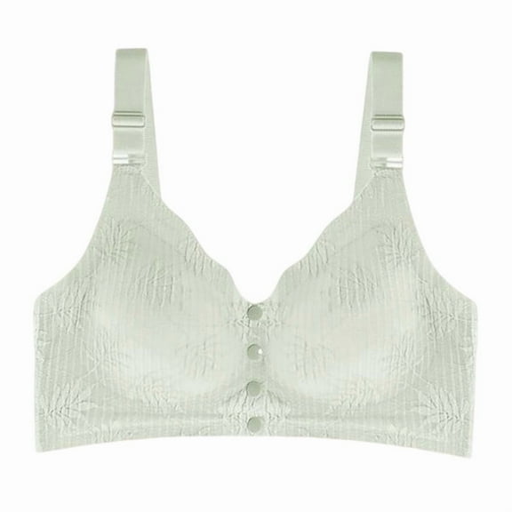 VEKDONE Front Closure Bras for Women Push Up Full Coverage Wireless Bras 2025 Everyday Bra with Adjustable Straps Plus Size Comfy Bras Green Size XL