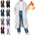 thumbnail image 1 of VEKDONE Girls Long Hoodie Jacket Full Zip Oversized Maxi Length Hooded Sweatshirt Coat with Pockets & Drawstring Hem Casual Loose Long Sleeve Outerwear for Fall Winter White,140, 1 of 7