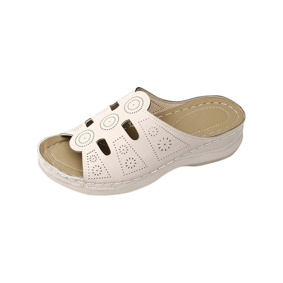 VEKDONE Gladiator Sandals Women Women's Fashion Casual Summer New Large Size Flat Open Toe Casual Beach Wedge Slippers