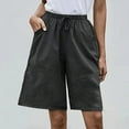 thumbnail image 1 of VEKDONE Graduation Gift Women Short Pants Plus Size Drawstring Casual Beach Summer Shorts Fashion Wide Leg High Waist Quick Drying Cotton Linen Pants, 1 of 8