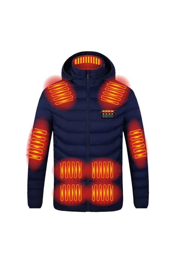 Heated Hoodie Jackets for Men Women 2025 , 19 Heating Pads, 18 Temperature Control Plus Size Jacket Coat Winter Usb Intelligent Heating Waterproof Outwear with Pockets