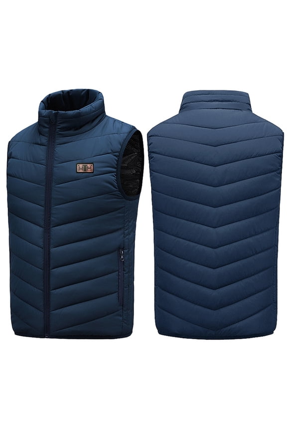 Heated Vest for Women 2025 Solir Color Fleece Puffed Jackets Vests Winter 13 Heating Pads Usb Intelligent Heating Jacket Coat with Pockets