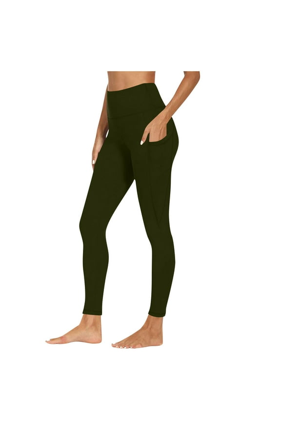 High Waisted Leggings for Women Tummy Control Buttery Soft Yoga Pants with Pocket Outdoor Gym Workout Running Leggings Plus Size Tights