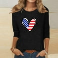 thumbnail image 1 of VEKDONE Independence Day 3/4 Sleeve Tops for Women American Flag Heart Graphic Tees Casual Loose Fit Crewneck Blouse July 4th Patriotic Tshirts, 1 of 4