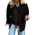 thumbnail image 1 of VEKDONE Jackets for Women Dressy Button Lapel Coats Solid Color Long Sleeve Loose Fit Jacket Fall Fashion Office Coat with Pockets, 1 of 5