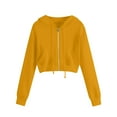 thumbnail image 1 of VEKDONE Junior Sweatshirt Zip Up Womens Cropped Sweatshirts Zip Up Pullover Hoodies 2025 Fall Fashion Clothes Trendy Sweatshirt Yellow XXXL, 1 of 5