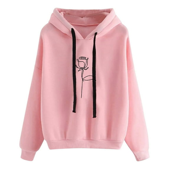 VEKDONE Junior Sweatshirts Hoodies Zip Front Teen Girls Sweatshirt Love Heart Graphic Cute Sweatshirt Long Sleeve Hoodies Drawstring Blouse Pink,M