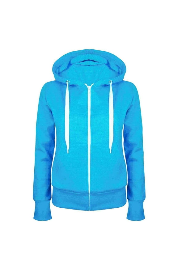 Junior Sweatshirts Hoodies Zip Front Womens Long Sleeve Sweatshirt Zip Up Casual Hoodies Pullover Tops Lightweight Sweatshirt with Pocket Light Blue XXL