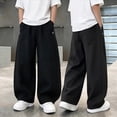 thumbnail image 1 of VEKDONE Kids Boys Wide Leg Sweatpants Relaxed Fit Pull-On Lounge Track Pants with Pockets, 1 of 6