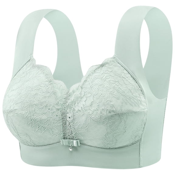 VEKDONE Lace Bras for Women Full Coverage Lifting Underwire Bra Seamless Push Up Bras Wide Straps Supportive Bra Everyday Bra Sports Bra Blue Size S