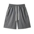 thumbnail image 1 of VEKDONE Men's Big and Tall Running Shorts Casual Loose Fit Drawstring Shorts Elastic Waist Lightweight Breathable Beach Shorts Swim Trunks with Pockets Gray XXXXXL, 1 of 5