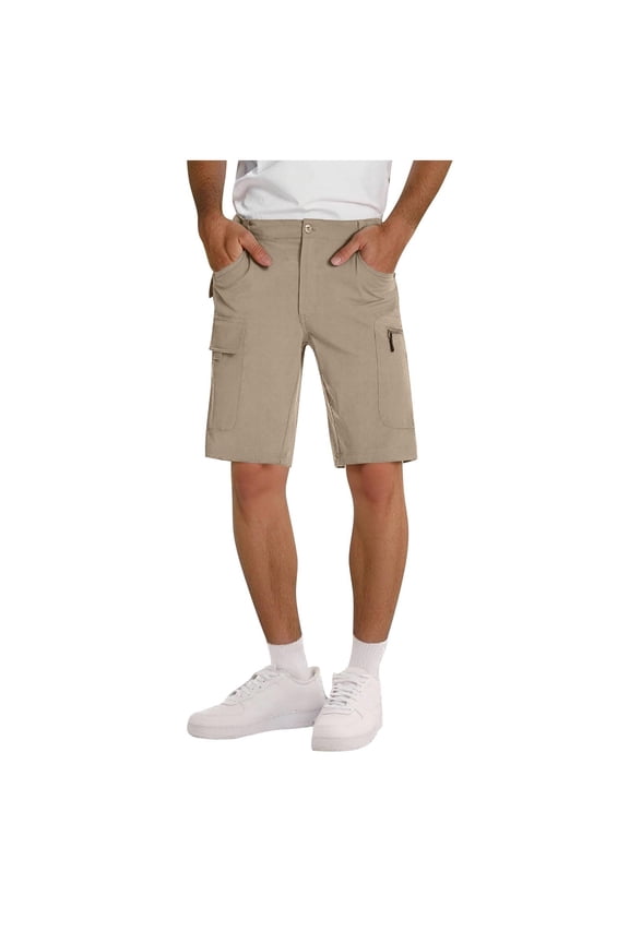 Men's Hiking Cargo Shorts Lightweight Outdoor Work Shorts for Men Travel Golf Camping Casual Shorts with Zipper Pockets