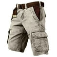 thumbnail image 1 of VEKDONE Men's Vintage Cargo Shorts Big & Tall Loose Work Pants Solid Color Multi-Pockets Streetwear Shorts Casual Outdoor Knee Length Shorts, 1 of 3