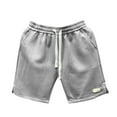 thumbnail image 1 of VEKDONE Mens Athletic Shorts Elastic Waist Drawstring Basketball Shorts with Pockets Casual Loose Fit Lightweight Workout Short Pants Solid Color Jacquard Textured Beach Shorts Gray XXL, 1 of 7