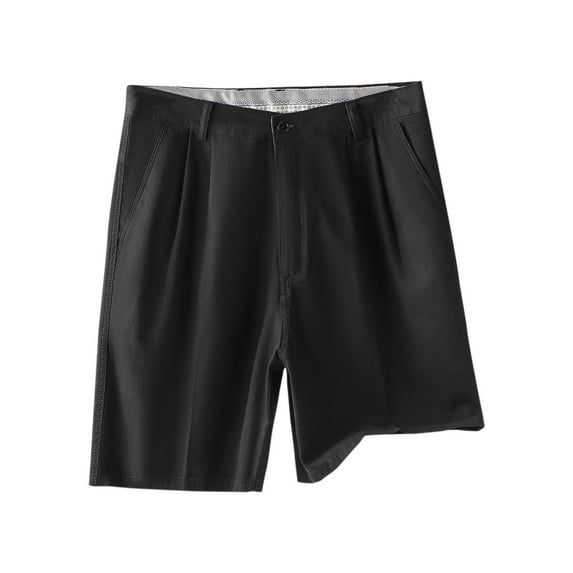 VEKDONE Mens Golf Dress Shorts Big And Tall Work Shorts Solid Color Button Suit Shorts with Pockets Fashion Bussiness Straight Leg Shorts