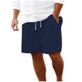 thumbnail image 1 of VEKDONE Mens Ribbed Knit Beach Shorts Elastic Waisted Drawstring Straight Leg Shorts Summer Loose Breathable Lounge Shorts with Pockets, 1 of 6