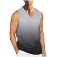 thumbnail image 1 of VEKDONE Mens Sleeveless Workout Tank Tops Trendy Gradient Color Hawaiian Beach Tanks Big and Tall Sports Gym Tees V-Neck Loose Top White M, 1 of 4