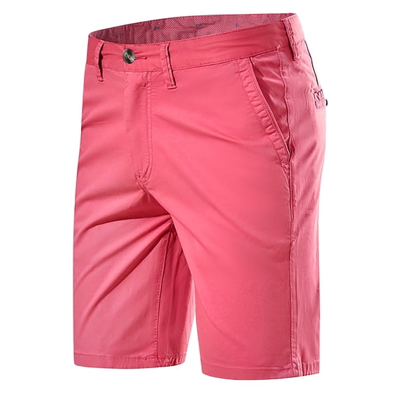 VEKDONE Mens Solid Color Dress Shorts Button Zipper Suit Pants Casual Outdoor Golf Shorts Loose Fit Straight Leg Shorts with Pockets