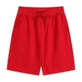 thumbnail image 1 of VEKDONE Mens Summer Beach Shorts Big and Tall Outdoor Athletic Gym Short Pants with Pockets Solid Color Loose Fit Drawstring Workout Shorts Red L, 1 of 9