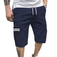 thumbnail image 1 of VEKDONE Mens Twill Cargo Shorts Elastic Waist Drawstring Work Shorts Summer Loose Fit Lightweight Straight Leg Shorts Multi Pockets Cargo Shorts Navy L, 1 of 9