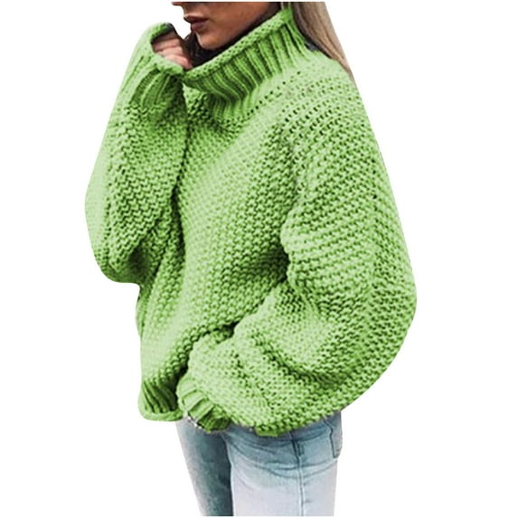 VEKDONE Oversized Plus Size Cable Knit Chunky Sweaters for Women Fall Winter Long Sleeve Warm Knitwear Lounge Solid Color Turtle Neck Comfy Clothes Going Out Tops