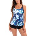 thumbnail image 1 of VEKDONE Plus Size Bathing Suit for Women 2025 Clearance Trendy Tie-Dye Print Strap Swimsuit 2 Piece Casual Loose Fit Swimwear Holiday Tankini Beachwear White XXXXL, 1 of 4