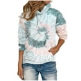 thumbnail image 1 of VEKDONE Plus Size Hoodie Shirts for Women , Long Sleeve Tie-Dye Pullover Blouse with Pockets Outdoor Casual Tunics Tops Loose Fit Drawstring Hooded Sweatshirts, 1 of 5