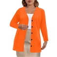 thumbnail image 1 of VEKDONE Plus Size Sweater Cardigans for Women Dressy Button Down Long Sleeve Shacket Jackets Casual Lightweight Open Front Outerwear Coat, 1 of 6