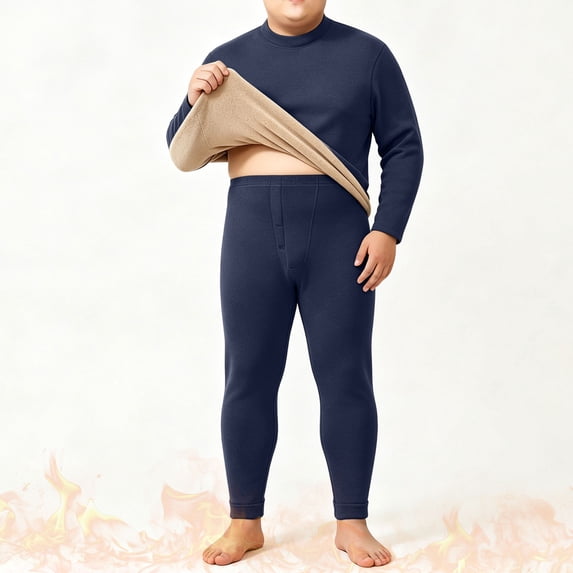 VEKDONE Plus Size Thermal Underwear for Men Long Johns Set Fleece Lined Heat Retention Underwear Base Layer Top And Bottom Set for Cold Weather