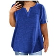 thumbnail image 1 of VEKDONE Plus Size Tops for Women Summer Short Sleeve V-Neck T Shirts Solid Color Loose Fit Tunics Tops Casual Lightweight Comfy Blouse Summer Savings, 1 of 5