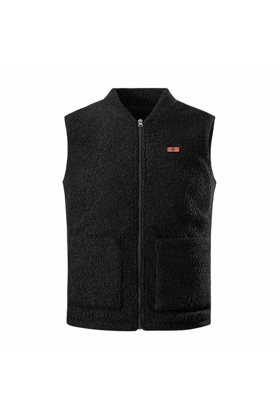 Polar Fleece Heated Vest for Men Winter 8 Heating Pads Usb Intelligent Heating Jackets Coat Solid Color Plus Size Warm Jacket Vests with Pockets