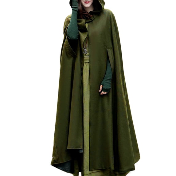 VEKDONE 2025 Women Hooded Trench Coat Open Front Cloak Cardigan Jacket Coat Batwing Poncho Cardigan Cape Coats