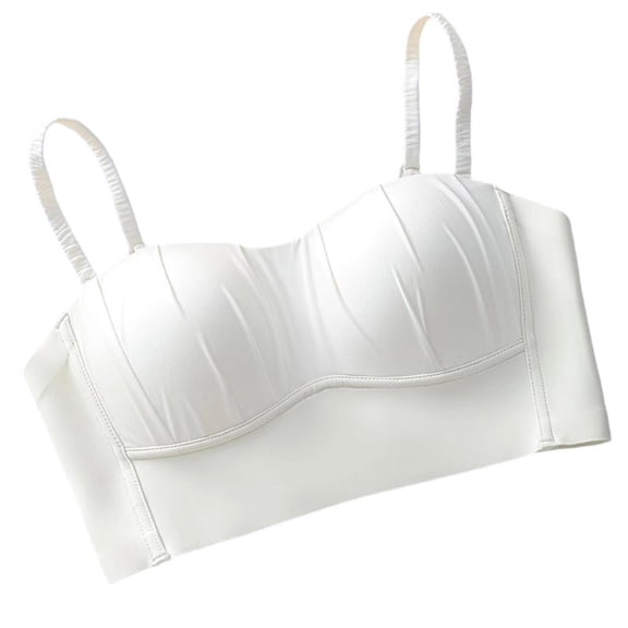 VEKDONE Push Up Bras for Women Wireless Corset Top Bustier Padded No Underwire Bras Full Coverage Bra Camisole Soft Comfy Everyday Bra White Size XL