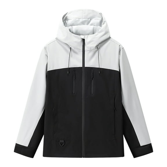 VEKDONE Rain Hoodie Jacket for Women Fall Loose Fit Lightweight Waterproof Rain Coat Casual Outdoor Hiking Windbreaker Jacket with Hood Zip Up Trench Coat