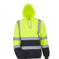 thumbnail image 1 of VEKDONE Safety Reflective Tops for Men High Visibility Work Reflective Construction Hooded Sweatshirts Waterproof Drawstring Hoodie with Pocket Green XL, 1 of 6