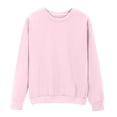 thumbnail image 1 of VEKDONE Solid Color Sweatshirts for Women Fall Long Sleeve Round Neck Loose Fit Pullover Top Thin Fleece Comfy Basic Sweatshirt Pink M, 1 of 8