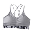 thumbnail image 1 of VEKDONE Sports Bras for Women Ribbed Wireless Seamless Athletic Workout Bras Padded Bralettes Racerback Comfort Cami Tops Gray Size M, 1 of 2