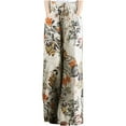 thumbnail image 1 of VEKDONE Summer Cotton Linen Stright Trousers Womens Vintage Print High Waisted Palazzo Pants Summer Loose Drawstring Wide Leg Pant Casual Long Pants with Pockets, 1 of 6