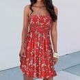 thumbnail image 1 of VEKDONE Summer Dresses for Women Beach Cover Ups Strapless Boho Floral Print Sundress Hawaiian Floral Print Dress Tube Top Dress Under 15 Dollar, 1 of 8