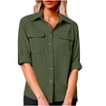 thumbnail image 1 of VEKDONE Sunshirts for Women Long Sleeve UPF 50 UV Protection Button Down Shirt Quick Dry Cool Vacation Safari Hiking Shirts Army Green M, 1 of 8