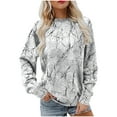 thumbnail image 1 of VEKDONE Sweatshirts for Women Fashion Print Long Sleeve Blouse Fall Loose Fit Crewneck Pullover Top Plus Size Soft Comfy Sweatshirt No Hood, 1 of 5