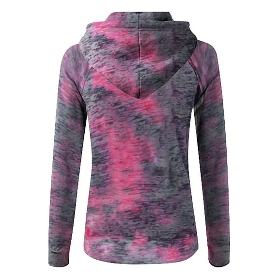 VEKDONE Tie-Dye Hoodies Jackets for Women Rainbow Print Sweatshirts Coats Plus Size Lightweight Thin Fleece Jacket Soft Drawstring Hooded Coat with Pockets Fall Fashion Clothes