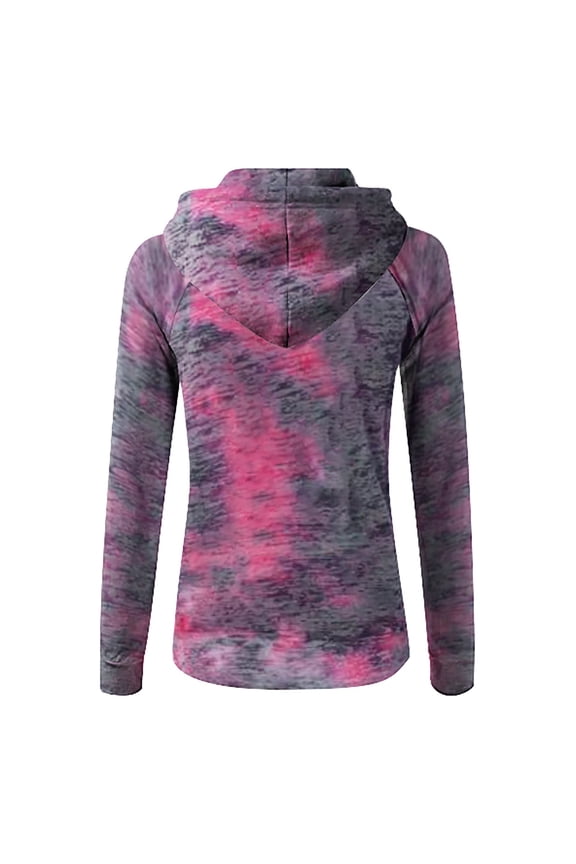Tie-Dye Hoodies Jackets for Women Rainbow Print Sweatshirts Coats Plus Size Lightweight Thin Fleece Jacket Soft Drawstring Hooded Coat with Pockets Fall Fashion Clothes