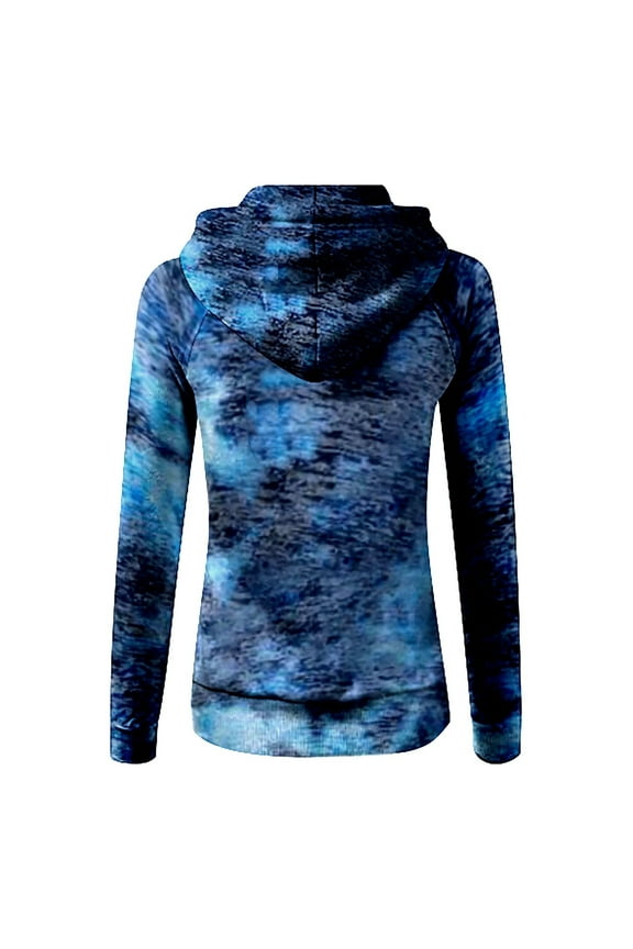 Tie-Dye Hoodies Jackets for Women Rainbow Print Sweatshirts Coats Plus Size Lightweight Thin Fleece Jacket Soft Drawstring Hooded Coat with Pockets Fall Fashion Clothes