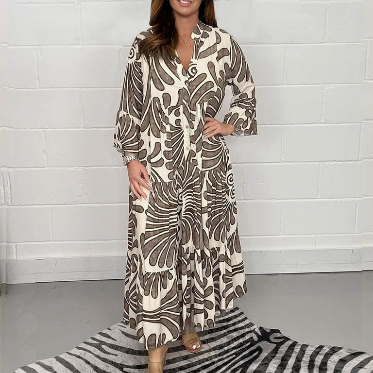 Leopard V-Neck Print Split Printing 3/4 Sleeve Bodycon Dress Leopard V-Neck Print Split Printing 3/4 Sleeve Bodycon Dress