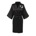 thumbnail image 1 of VEKDONE Valentine's Day Love Heart Print Robe for Women 2025 Clearance Sale Deep V Ice Silk Housecoat Nightgown Solid Color Loose Fit Cardigan Loungewear Casual Couple Bathrobes Black XXL, 1 of 3