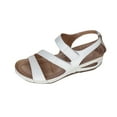 thumbnail image 1 of VEKDONE Wedge Sandals for Women Women's Fashion Casual Spring And Summer New Solid Color Round Toe Open Toe Wedge Sandals, 1 of 6