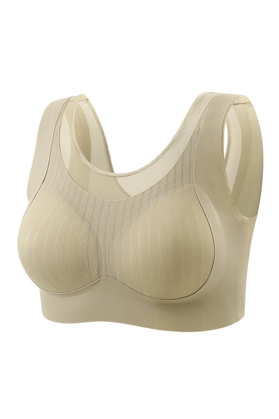 Wide Strap Bras for Women Seamless Wireless T-Shirt Bra Posture Push Up Anti Sagging Full Coverage Lightweight Breathable Everyday Bra Green Size 38